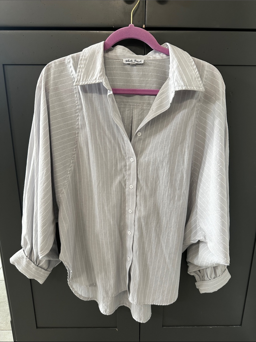 white birch Light Gray Pinstripe Button-Down Shirt